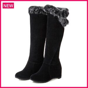 Women's Winter Over The Knee Snow Boots Rabbit Fur Collar Waterproof